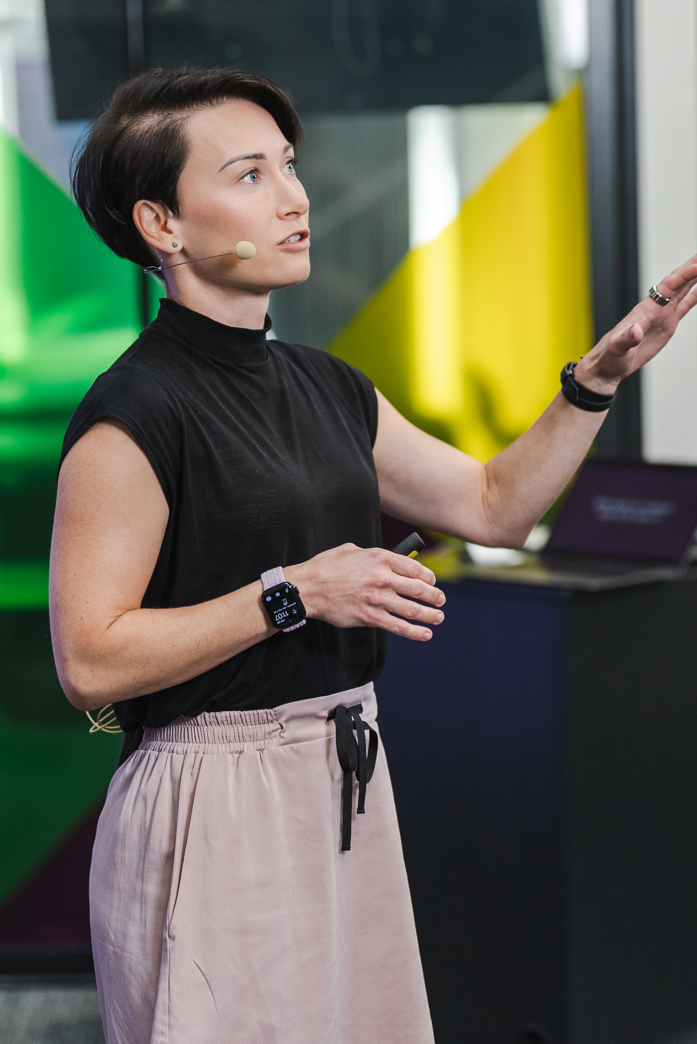 A facilitator speaking during an SEB workshop