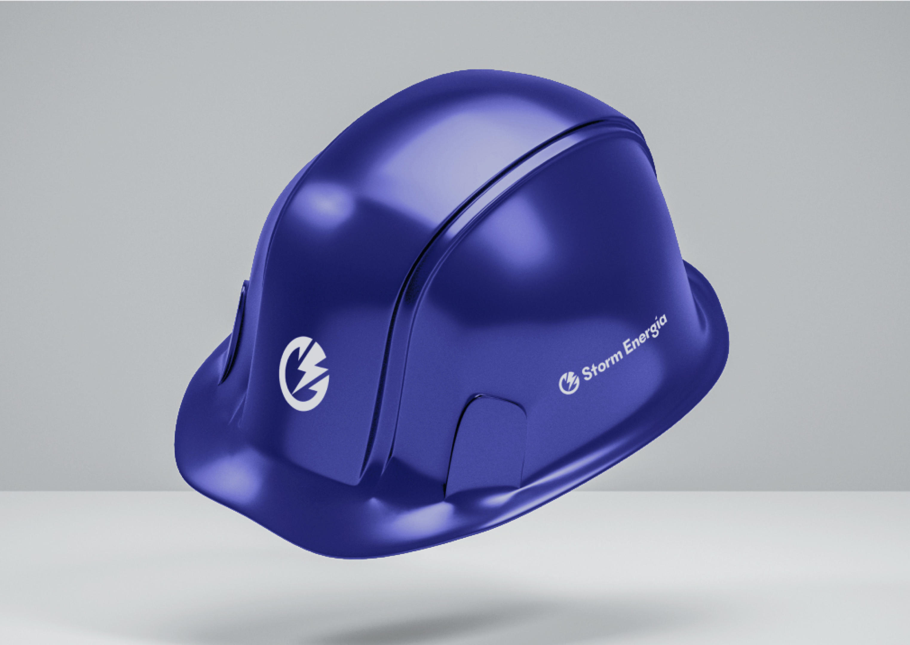 Blue Storm Energia-branded safety helmet